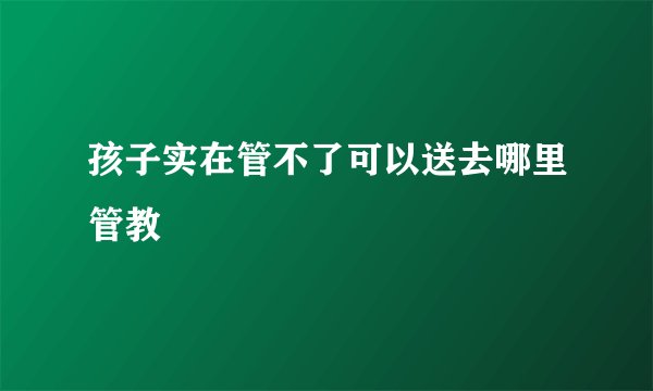 孩子实在管不了可以送去哪里管教