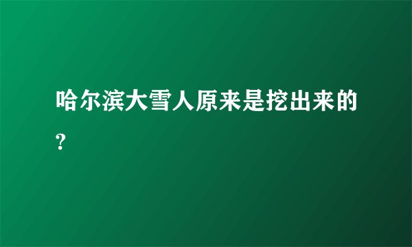 哈尔滨大雪人原来是挖出来的?