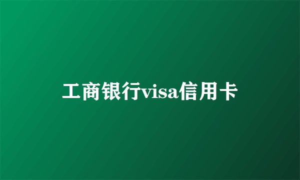 工商银行visa信用卡