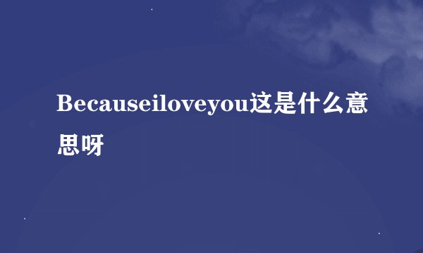 Becauseiloveyou这是什么意思呀