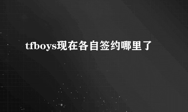 tfboys现在各自签约哪里了