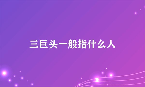 三巨头一般指什么人
