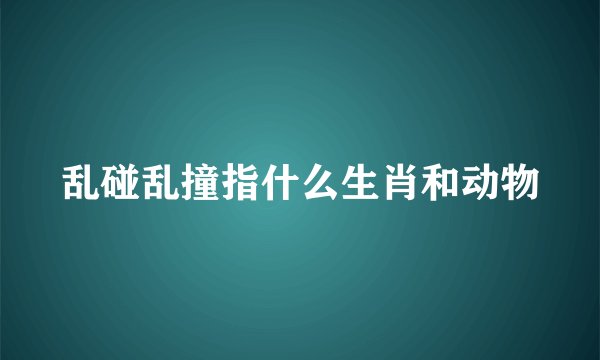 乱碰乱撞指什么生肖和动物