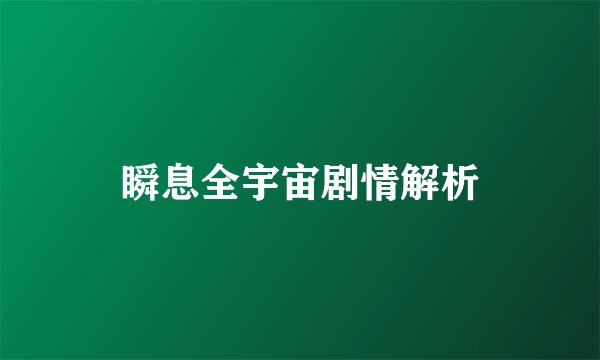 瞬息全宇宙剧情解析