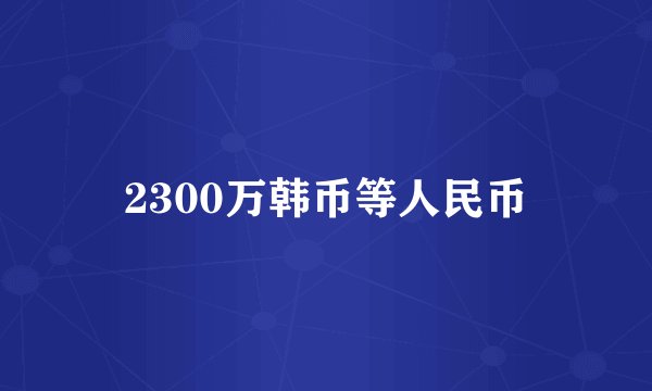 2300万韩币等人民币
