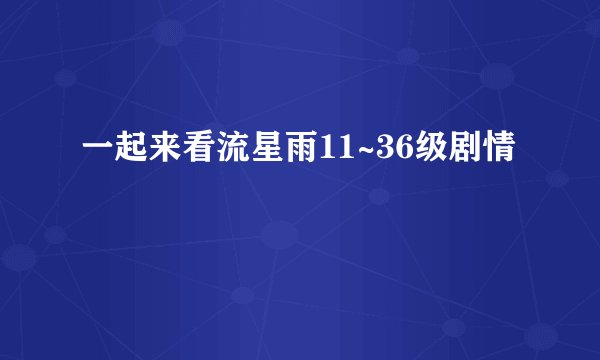 一起来看流星雨11~36级剧情