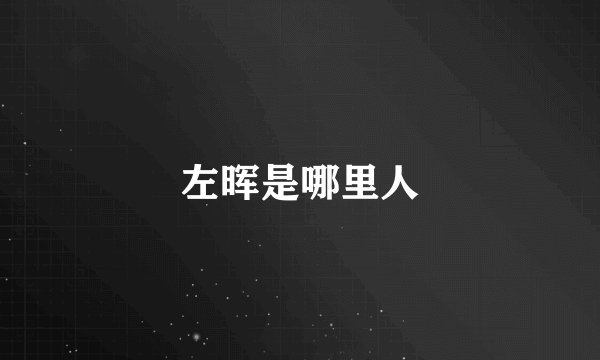 左晖是哪里人