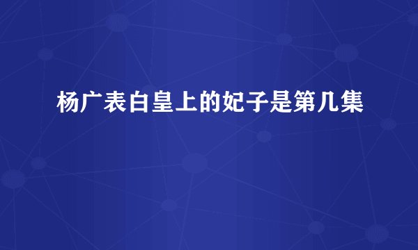 杨广表白皇上的妃子是第几集