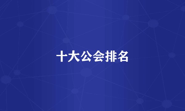 十大公会排名