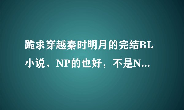 跪求穿越秦时明月的完结BL小说，NP的也好，不是NP的也好，越多越好啊！！！