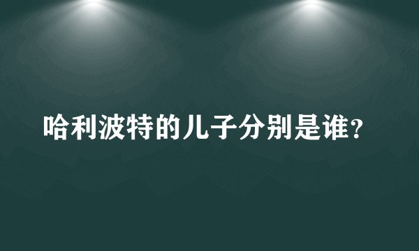 哈利波特的儿子分别是谁？