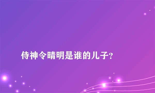 
侍神令晴明是谁的儿子？

