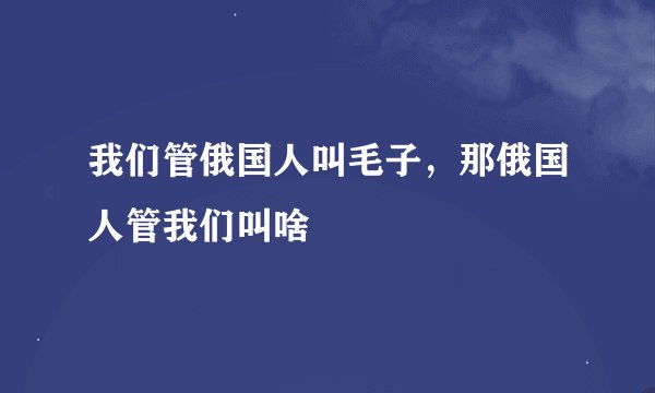 我们管俄国人叫毛子，那俄国人管我们叫啥