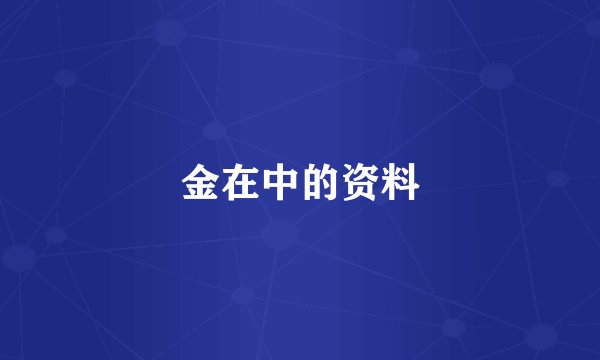 金在中的资料
