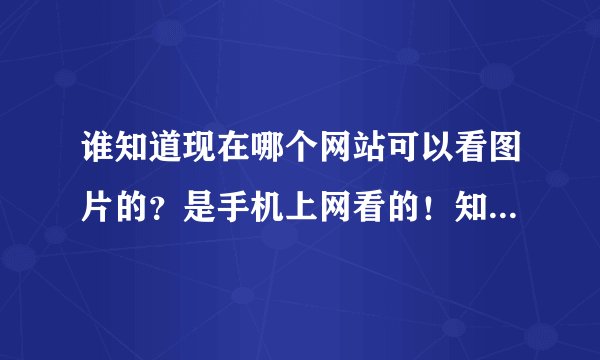 谁知道现在哪个网站可以看图片的？是手机上网看的！知道的发个给我！谢谢
