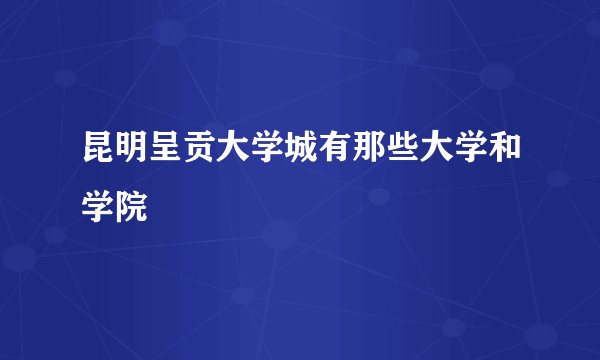 昆明呈贡大学城有那些大学和学院