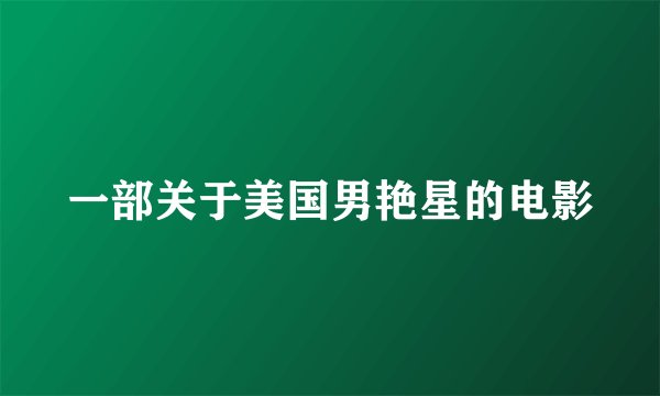 一部关于美国男艳星的电影