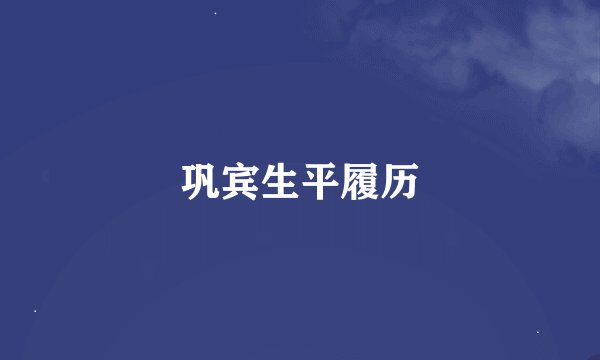 巩宾生平履历