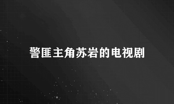 警匪主角苏岩的电视剧