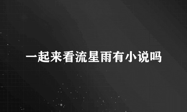一起来看流星雨有小说吗