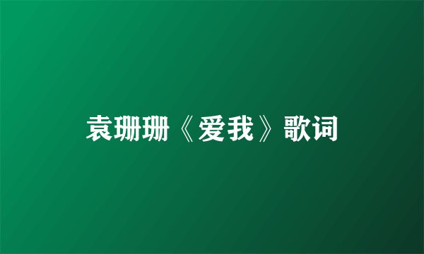 袁珊珊《爱我》歌词