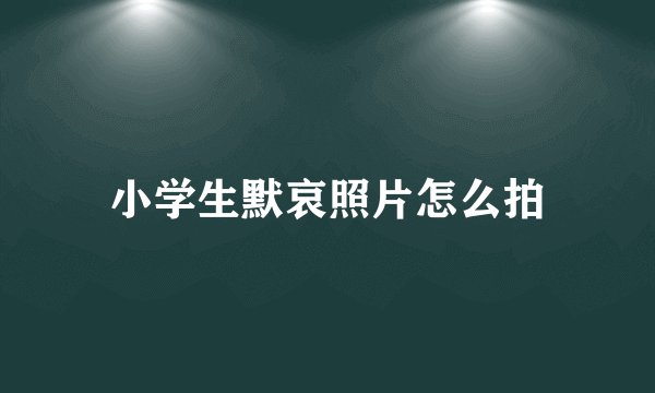小学生默哀照片怎么拍