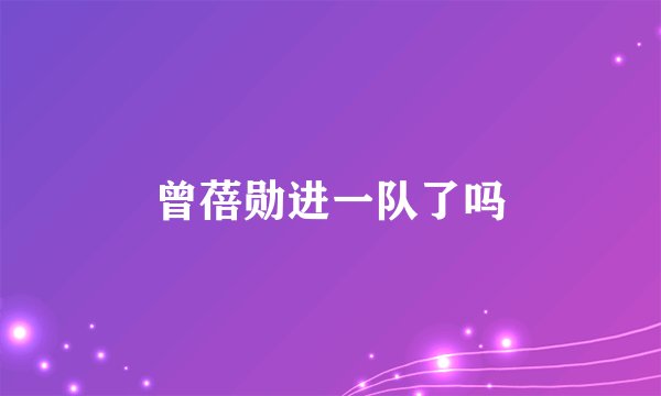 曾蓓勋进一队了吗