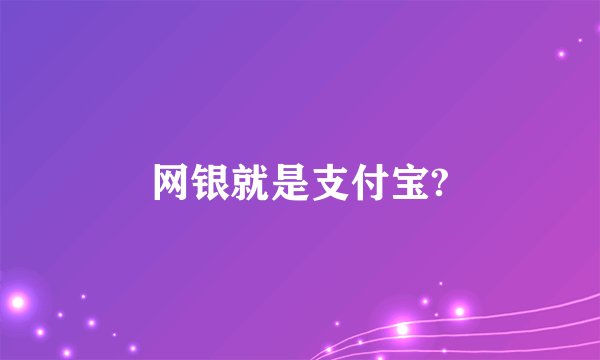 网银就是支付宝?
