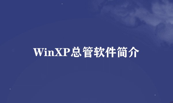 WinXP总管软件简介