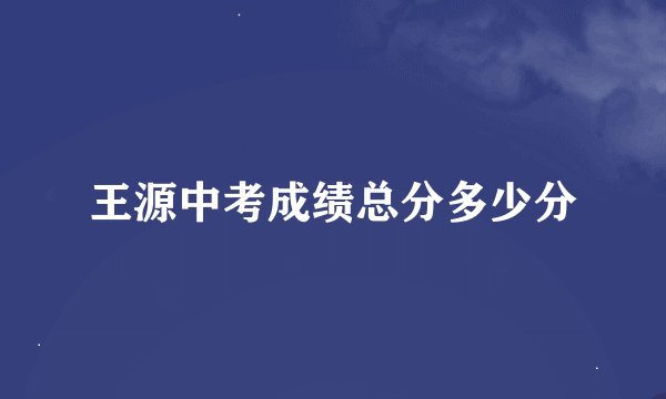 王源中考成绩总分多少分