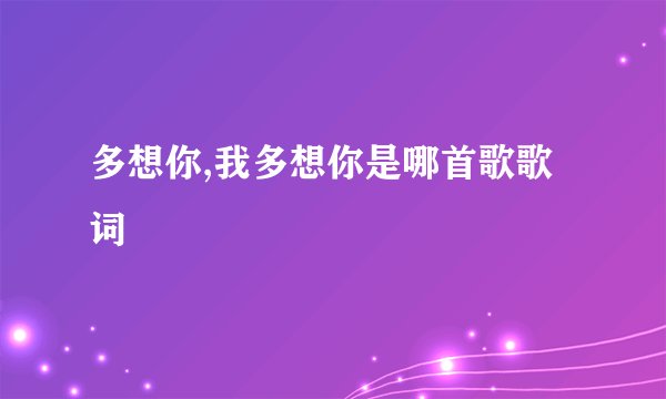多想你,我多想你是哪首歌歌词