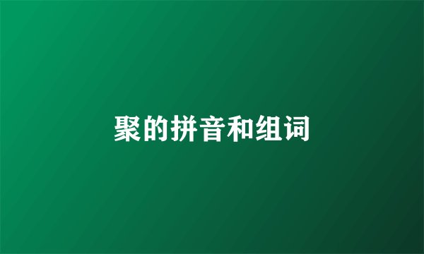 聚的拼音和组词