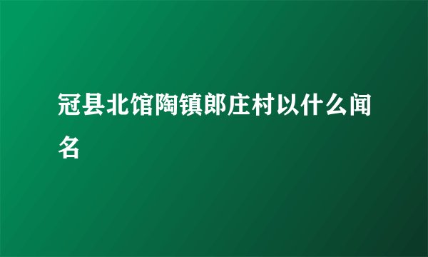 冠县北馆陶镇郎庄村以什么闻名