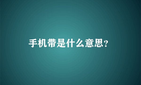 手机带是什么意思？