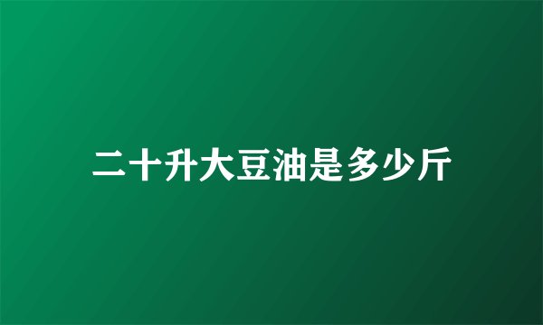 二十升大豆油是多少斤