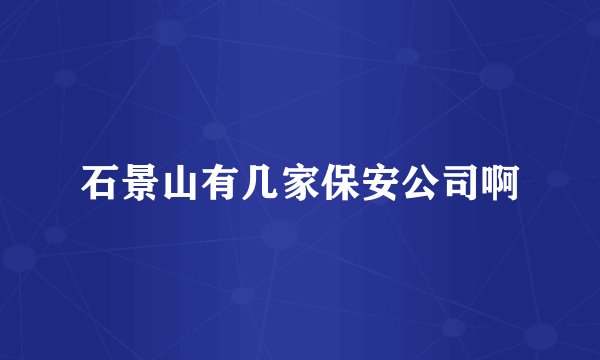 石景山有几家保安公司啊