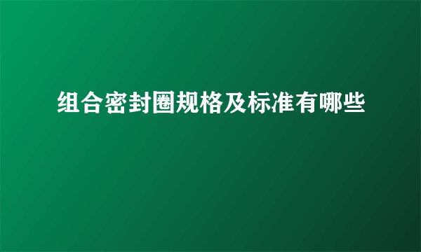 组合密封圈规格及标准有哪些