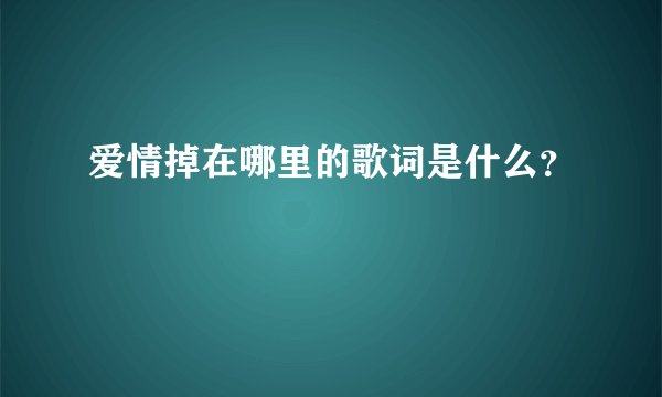爱情掉在哪里的歌词是什么？