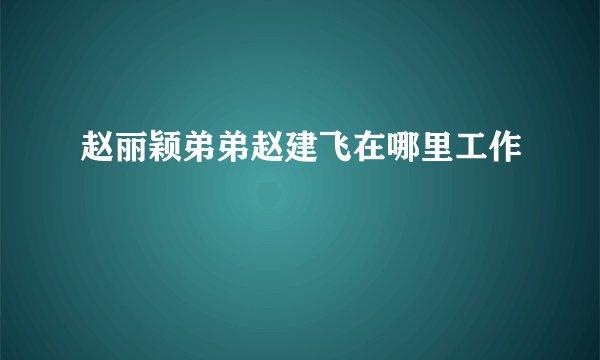 赵丽颖弟弟赵建飞在哪里工作
