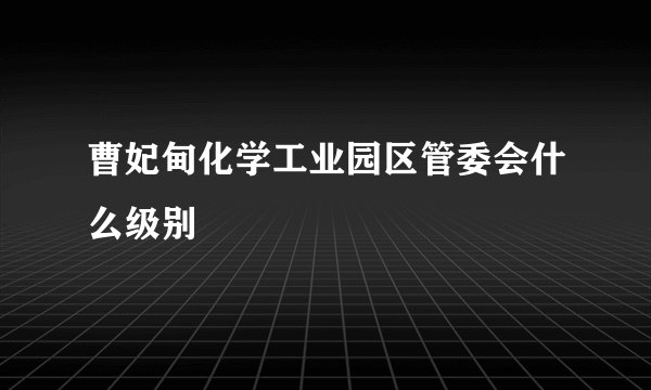 曹妃甸化学工业园区管委会什么级别