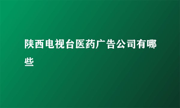 陕西电视台医药广告公司有哪些