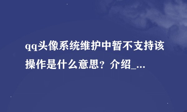 qq头像系统维护中暂不支持该操作是什么意思？介绍_qq头像系统维护中暂不支持该操作是什么意思？是什么