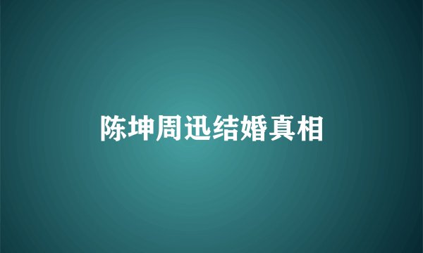 陈坤周迅结婚真相