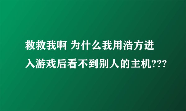 救救我啊 为什么我用浩方进入游戏后看不到别人的主机???