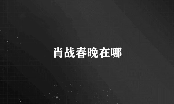 肖战春晚在哪