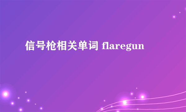 信号枪相关单词 flaregun