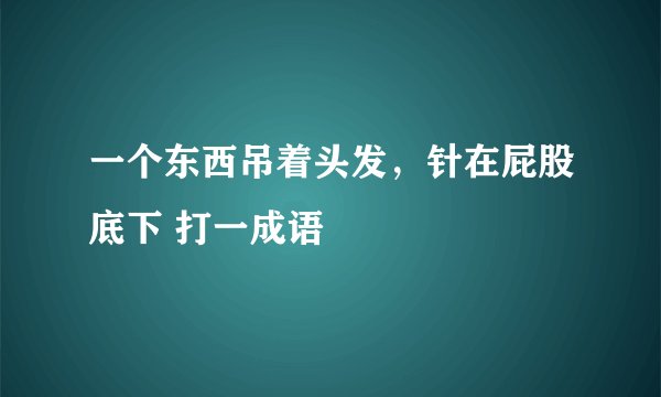 一个东西吊着头发，针在屁股底下 打一成语