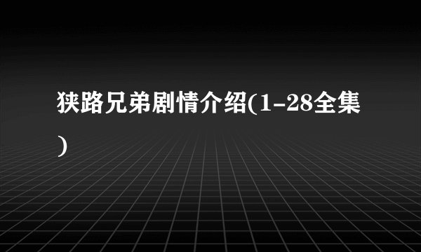 狭路兄弟剧情介绍(1-28全集)