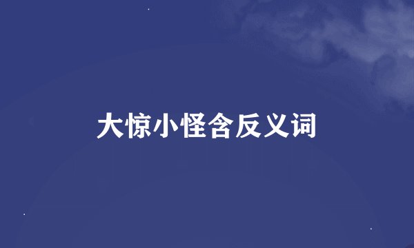 大惊小怪含反义词