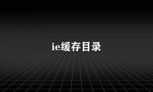 ie缓存目录